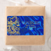 Embossed Gold Dragon auf Blue Satin (Insitu)