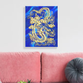Embossed Gold Dragon Leinwanddruck (Insitu (Wohnzimmer))