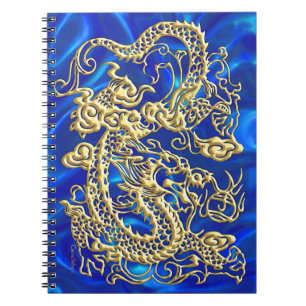 Embossed Gold Dragon Notizblock
