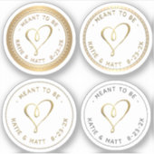 Embossed Gold Hearts wollen HochzeitsSampler sein Aufkleber (Vorderseite)