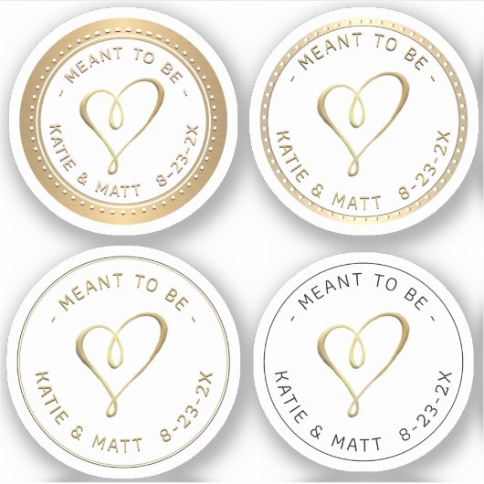 Embossed Gold Hearts wollen HochzeitsSampler sein Aufkleber (Vorderseite)