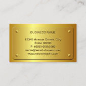 Embossed Gold Plate Look - Shiny Luxus Visitenkarte (Rückseite)