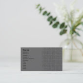 EMBOSSED GRAY GRAY BUSINESS MODERN GRID STYLEBACKG VISITENKARTE (Stehend Vorderseite)