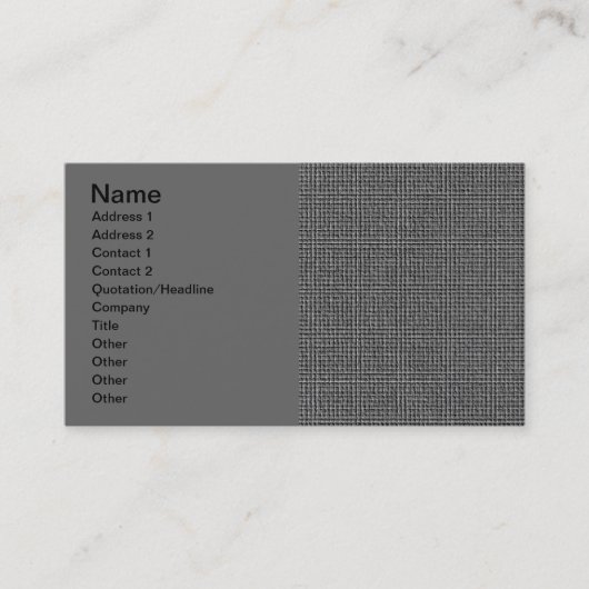 EMBOSSED GRAY GRAY BUSINESS MODERN GRID STYLEBACKG VISITENKARTE (Vorderseite)