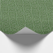 Embossed Green Glitzer Damask Geschenkpapier (Ecke)