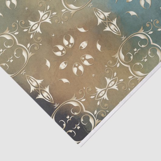 Embossed Imitate Gold Damask Klassisches Verzierte Seidenpapier (Ausschnitt)