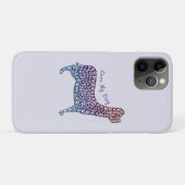 Embossed Indigo Gradient Paw Print Dog Outline Case-Mate iPhone Hülle (Rückseite (Horizontal))