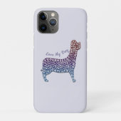 Embossed Indigo Gradient Paw Print Dog Outline Case-Mate iPhone Hülle (Rückseite)
