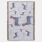 Embossed Indigo Gradient Paw Print Dog Outline Decke (Vorderseite Vertikal)