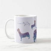 Embossed Indigo Gradient Paw Print Dog Outline Kaffeetasse (Links)