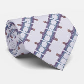 Embossed Indigo Gradient Paw Print Dog Outline Krawatte (Gerollt)