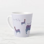Embossed Indigo Gradient Paw Print Dog Outline Milchtasse (Linke Ecke)