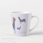 Embossed Indigo Gradient Paw Print Dog Outline Milchtasse (Rechts)