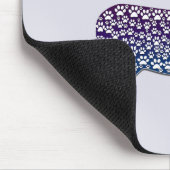 Embossed Indigo Gradient Paw Print Dog Outline Mousepad (Ecke)