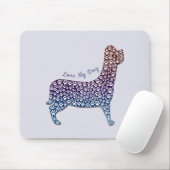 Embossed Indigo Gradient Paw Print Dog Outline Mousepad (Mit Mouse)