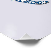 Embossed Indigo Gradient Paw Print Dog Outline Poster (Ecke)