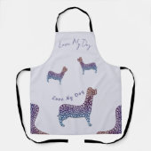 Embossed Indigo Gradient Paw Print Dog Outline Schürze (Vorderseite)