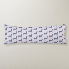 Embossed Indigo Gradient Paw Print Dog Outline Seitenschläferkissen