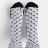 Embossed Indigo Gradient Paw Print Dog Outline Socken (Oben)