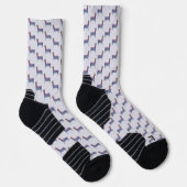 Embossed Indigo Gradient Paw Print Dog Outline Socken (Rechts)