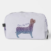 Embossed Indigo Gradient Paw Print Dog Outline Waschbeutel (Vorderseite)