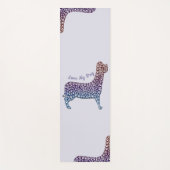 Embossed Indigo Gradient Paw Print Dog Outline Yogamatte (Vorderseite)