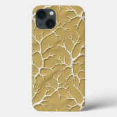 Embossed Khaki Branch iPhone Case Design (Rückseite)