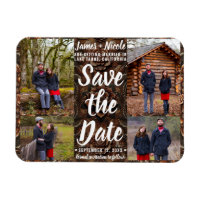 Embossed Leather 4 Fotos Save the Date Hochzeit