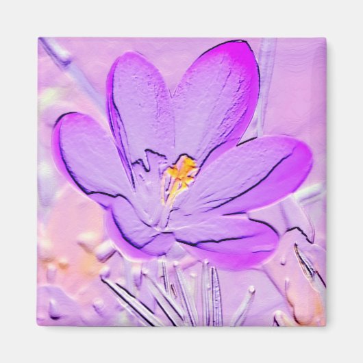 Embossed Lila Crocus Magnet (Vorne)