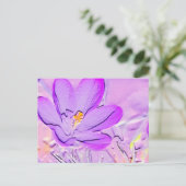 Embossed Lila Crocus Postkarte (Stehend Vorderseite)