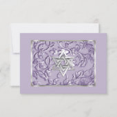Embossed Look Damask Lavender mit Star Einladung (Vorderseite)