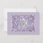 Embossed Look Damask Lavender with Star RSVP (Vorderseite)