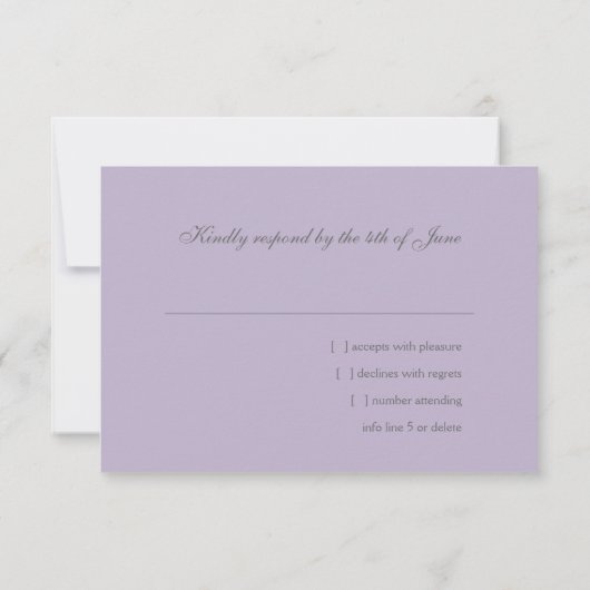 Embossed Look Damask Lavender with Star RSVP (Rückseite)