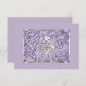 Embossed Look Damask Lavender with Star RSVP (Vorne/Hinten)