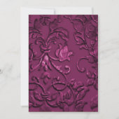Embossed Look Damask Magenta Einladung (Vorderseite)