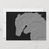 Embossed Look Pferde Schwarzer Hintergrund (Vorderseite)