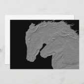 Embossed Look Pferde Schwarzer Hintergrund (Vorne/Hinten)