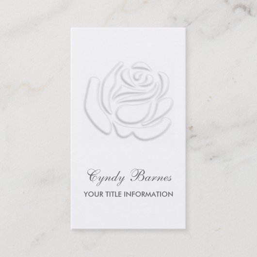 "Embossed Look Rose Business Card" Visitenkarte (Vorderseite)