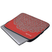 Embossed Looking White Mandala Laptop Case (Vorne Knopf)