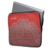 Embossed Looking White Mandala Laptop Case (Vorderseite Links)