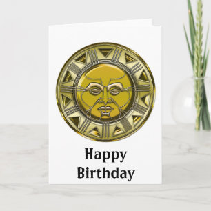 Embossed Mayan Metallic Sun Karte