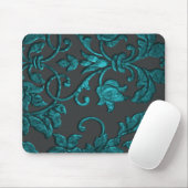 Embossed Metallic Damask, Aquamarin Mousepad (Mit Mouse)