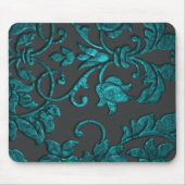Embossed Metallic Damask, Aquamarin Mousepad (Vorne)