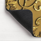 Embossed Metallic Damask, Gold Mousepad (Ecke)