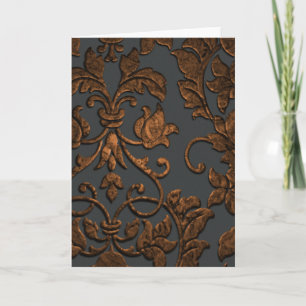 Embossed Metallic Damask, Kupfer Karte