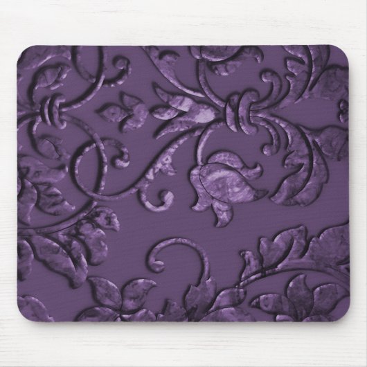 Embossed Metallic Damask, Lila Mousepad (Vorne)