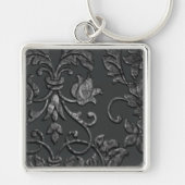 Embossed Metallic Damask, Pewter Schlüsselanhänger (Vorne)