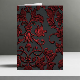 Embossed Metallic Damask, rot