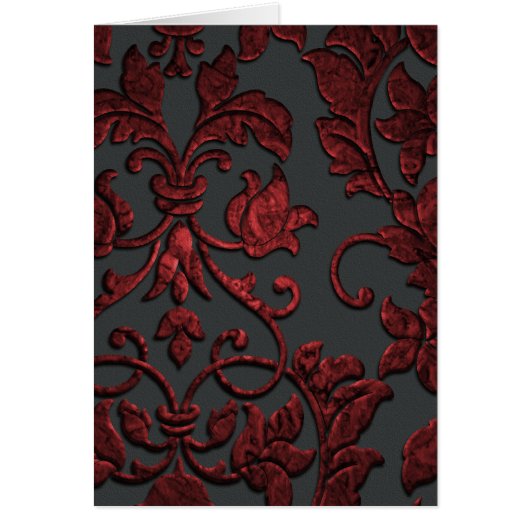 Embossed Metallic Damask, rot (Vorne)
