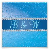 Embossed Monogram Blue Blume Fotodruck (Vorne)